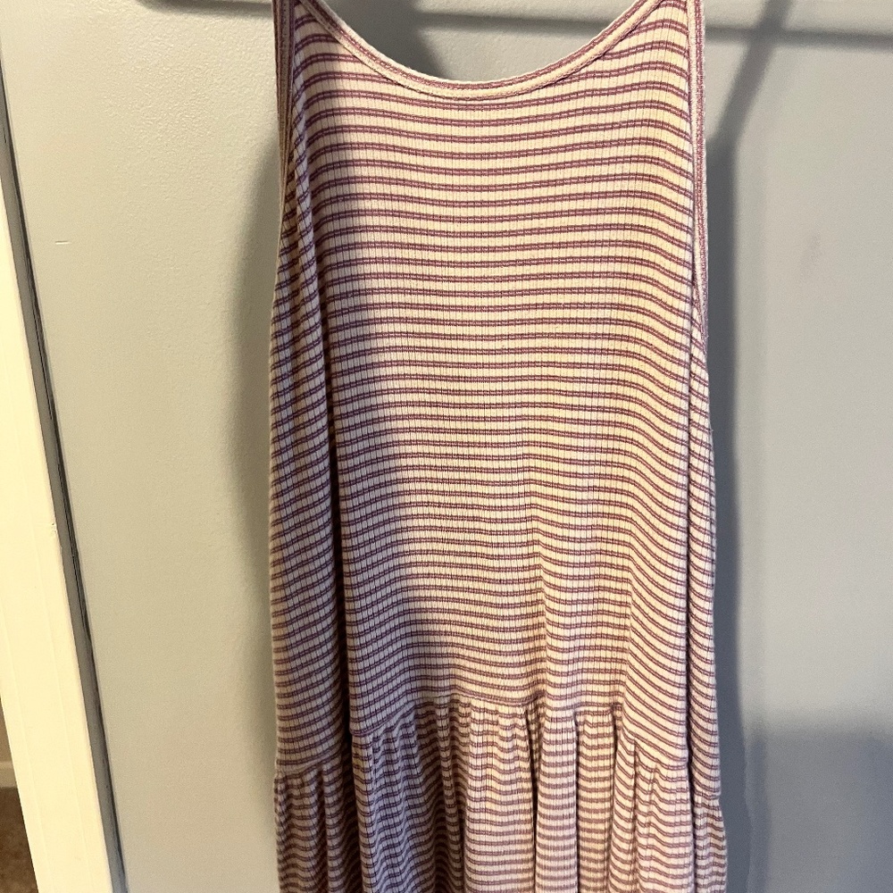 White and Purple Striped Tank